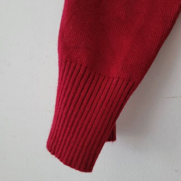 Active USA Cropped Cardigan Sweater Red Bright Medium - Picture 4 of 8